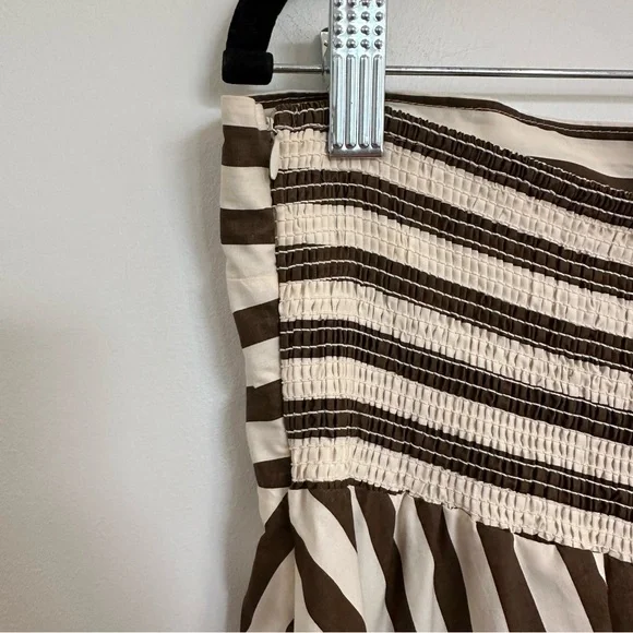 NWT Petal & Pup Brown and White Strapless Striped Maxi Dress - Picture 10 of 16